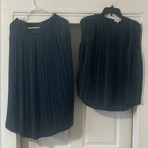 Nordstrom Black Pleated Skirt Set